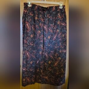 Vintage  Full Maxi Skirt  Pleated Paisley  Pockets Size 16 L Xl  Requirements